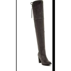 Catherine Malandrino‎ Sorcha Taupe Over Knee High Boots 8.5 Zip And Tie NIB